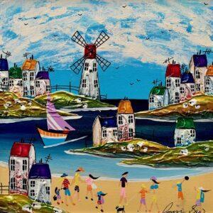 Beach Family Outing by Rozanne Bell available at Wingates Gallery Market Harborough