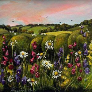 Country Flowers - Floral View by Rozanne Bell for sale at Wingates Gallery Market Harborough