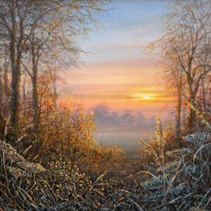 Sunrise in the Forest by Richard Duffield available at Wingates Gallery Market Harborough