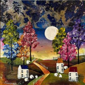 Harvest Moon - The Magic of a Full Moon by Rozanne Bell for sale at Wingates Gallery Market Harborough