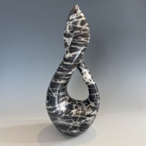 HR7 Entwined Black Raku by Helen Rondell